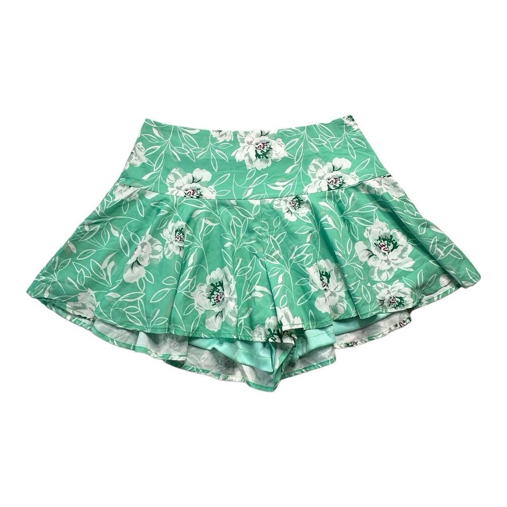 Chic Ways Women Multicolor Floral Zip/Side‎ Mini Skort Size Large